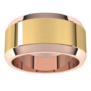 14K Yellow Or White Or Rose Gold Beveled-Edge Flat Band