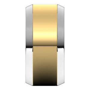 14K Yellow Or White Or Rose Gold Beveled-Edge Flat Band