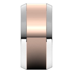 14K Yellow Or White Or Rose Gold Beveled-Edge Flat Band