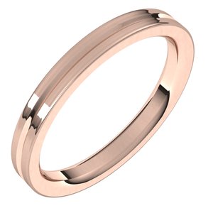10K Yellow Or White Or Rose Gold Grooved Comfort-Fit Flat Band
