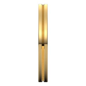10K Yellow Or White Or Rose Gold Grooved Comfort-Fit Flat Band