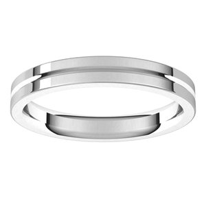 10K Yellow Or White Or Rose Gold Grooved Comfort-Fit Flat Band