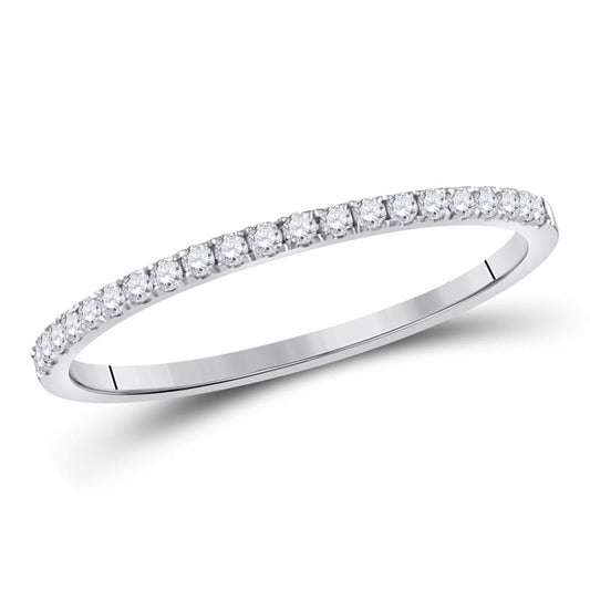10K White Gold Womens Round Diamond Stackable Band Ring 1/6 Cttw, Womens Size: 5-10