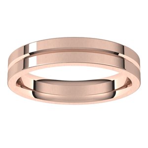 10K Yellow Or White Or Rose Gold Grooved Comfort-Fit Flat Band