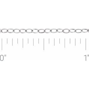 14K White Gold 1.8 mm Flat Cable Chain by the Inch
