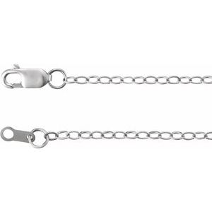14K White Gold Flat Cable Chain, Length: 20 In, Width: 1.8 Mm