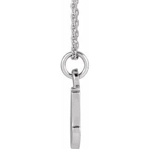 14K White Gold 16 In Polished Petite Initial Necklace