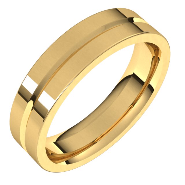 14K Yellow Or White Gold Standard Weight Flat Comfort Fit Band