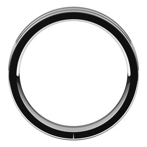 10K Yellow Or White Or Rose Gold Grooved Comfort-Fit Flat Band