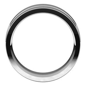 10K Yellow Or White Or Rose Gold Grooved Comfort-Fit Flat Band