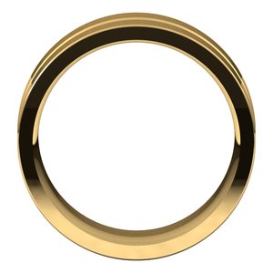 10K Yellow Or White Or Rose Gold Grooved Comfort-Fit Flat Band