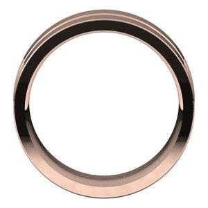10K Yellow Or White Or Rose Gold Grooved Comfort-Fit Flat Band