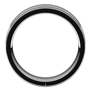 10K Yellow Or White Or Rose Gold Grooved Comfort-Fit Flat Band