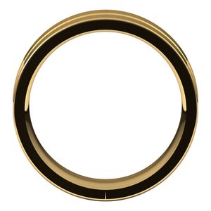 10K Yellow Or White Or Rose Gold Grooved Comfort-Fit Flat Band