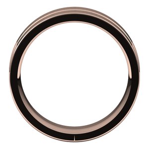 10K Yellow Or White Or Rose Gold Grooved Comfort-Fit Flat Band