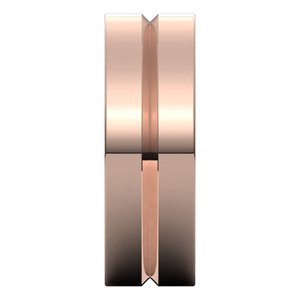 10K Yellow Or White Or Rose Gold Grooved Comfort-Fit Flat Band