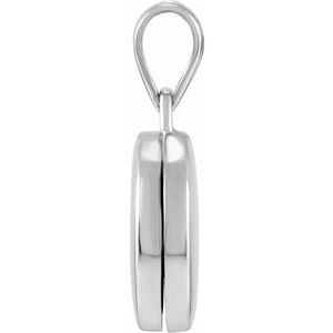 Rhodium-Plated Sterling Silver 19.3 X 12 Mm Polished Round Metal Locket