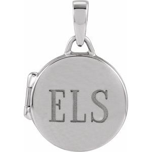 Rhodium-Plated Sterling Silver 21.6 X 14.4 Mm Polished Round Metal Locket