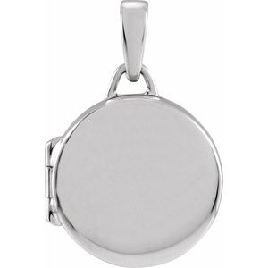 Rhodium-Plated Sterling Silver 21.6 X 14.4 Mm Polished Round Metal Locket