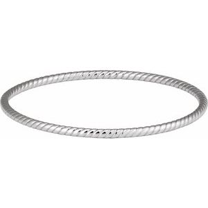 Sterling Silver 3 Mm 7 1/2 In Polished Twisted Bangle Bracelet