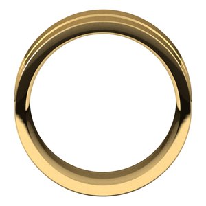 10K Yellow Or White Or Rose Gold Grooved Comfort-Fit Flat Band