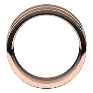 10K Yellow Or White Or Rose Gold Grooved Comfort-Fit Flat Band