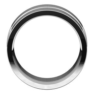 10K Yellow Or White Or Rose Gold Grooved Comfort-Fit Flat Band