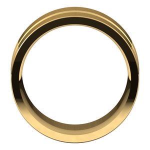 10K Yellow Or White Or Rose Gold Grooved Comfort-Fit Flat Band