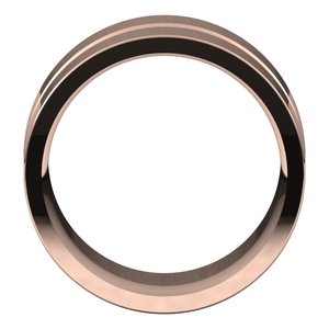10K Yellow Or White Or Rose Gold Grooved Comfort-Fit Flat Band