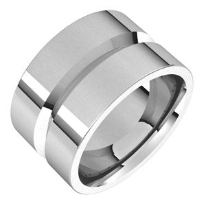 10K Yellow Or White Or Rose Gold Grooved Comfort-Fit Flat Band