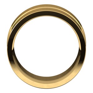 10K Yellow Or White Or Rose Gold Grooved Comfort-Fit Flat Band