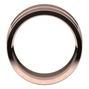 10K Yellow Or White Or Rose Gold Grooved Comfort-Fit Flat Band