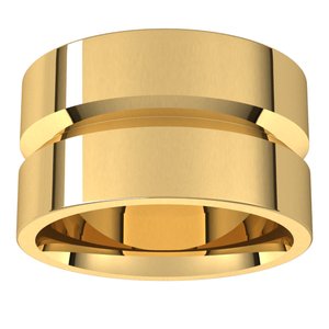 10K Yellow Or White Or Rose Gold Grooved Comfort-Fit Flat Band
