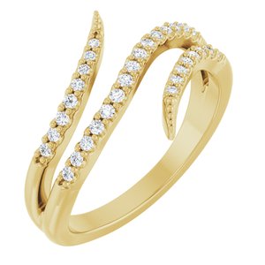 14K Yellow Gold Natural Diamond Round Natural Diamond Polished 1/5 Ctw Natural Diamond Ring Size 7