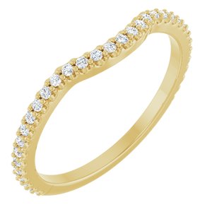 14K Yellow Gold Round 1.1 Mm Polished 1/5 Ctw Lab Grown Diamond Contour Band Size 7