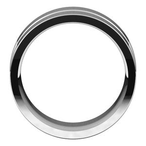 10K Yellow Or White Or Rose Gold Grooved Comfort-Fit Flat Band