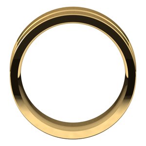 10K Yellow Or White Or Rose Gold Grooved Comfort-Fit Flat Band