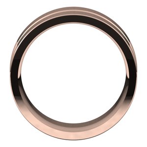 10K Yellow Or White Or Rose Gold Grooved Comfort-Fit Flat Band