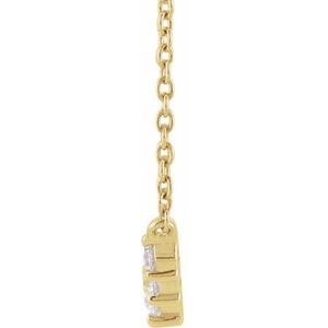 14K Yellow Gold Round 3.2Mm G-H Si1-Si2 1/3 Ctw Lab-Grown Diamond Graduated Necklace, Length: 18 In