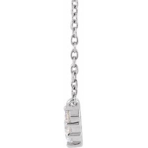 14K White Gold Round 3.2Mm G-H Si1-Si2 1/3 Ctw Lab-Grown Diamond Graduated Necklace, Length: 18 In