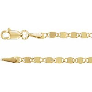14K Yellow Gold Mirror Chain, Length: 7 1/2 In, Width: 2.7 Mm