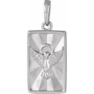 14K White Gold 16.23 X 9 Mm Polished Holy Spirit/Dove Pendant