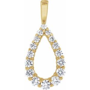 14K Yellow Gold Round 2.1Mm G-H Si1-Si2 1/3 Ctw Lab-Grown Diamond Drop Pendant
