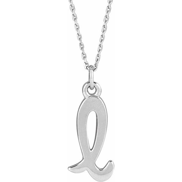 14K Yellow Or White Gold 16 In Polished Petite Initial Necklace