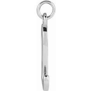 14K White Gold Polished Petite Initial Pendant