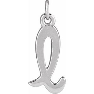 14K White Gold Polished Petite Initial Pendant