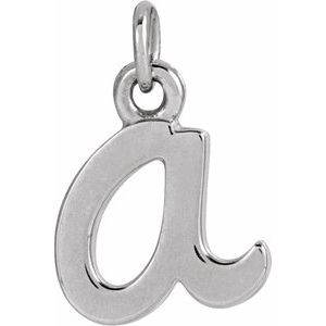 14K White Gold Polished Petite Initial Pendant
