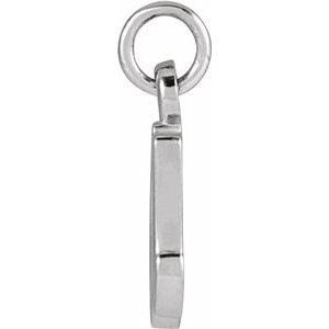 14K White Gold Polished Petite Initial Pendant
