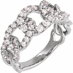 14K White Gold Lab-Grown Diamond Round 2.1 Mm Polished 1 Ctw Lab-Grown Diamond Ring Size 7