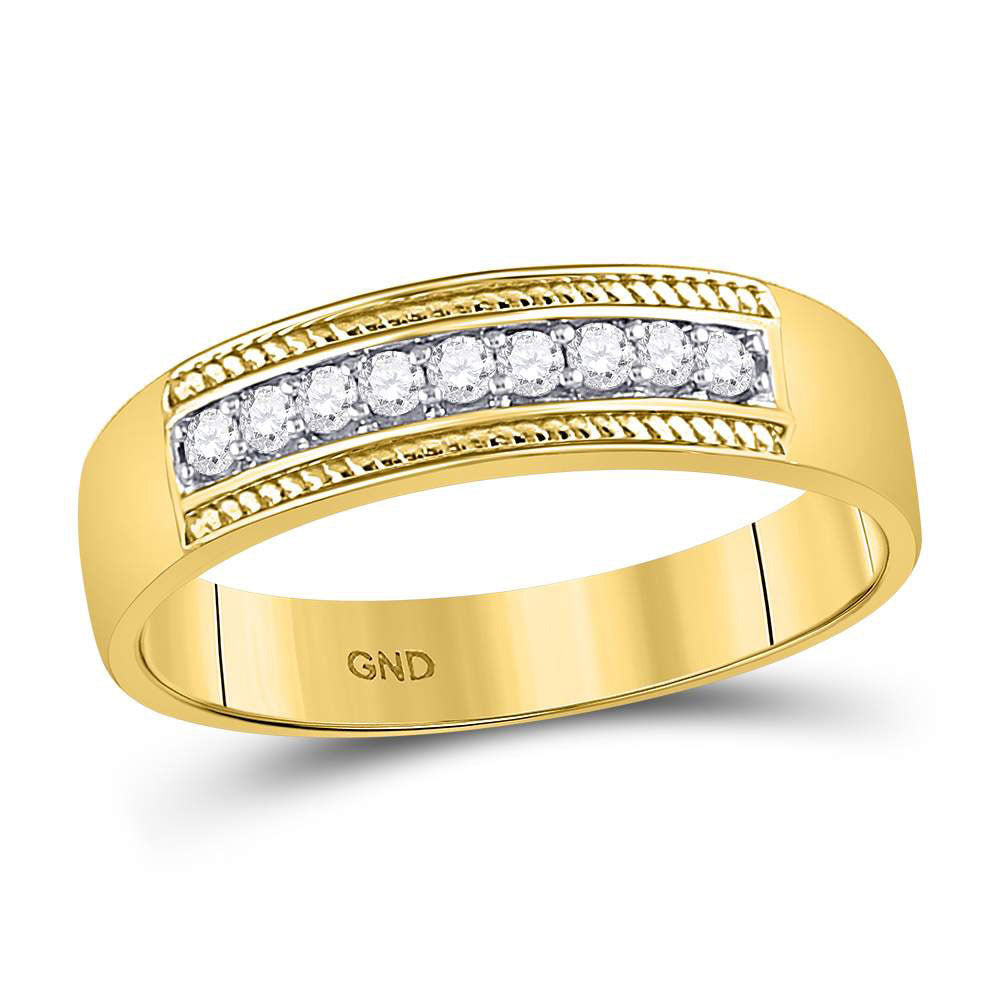 10K Yellow Gold His Hers Round Diamond Cluster Matching Wedding Set 3/4 Cttw, Womens Size: 5-10, Mens Size: 7-13